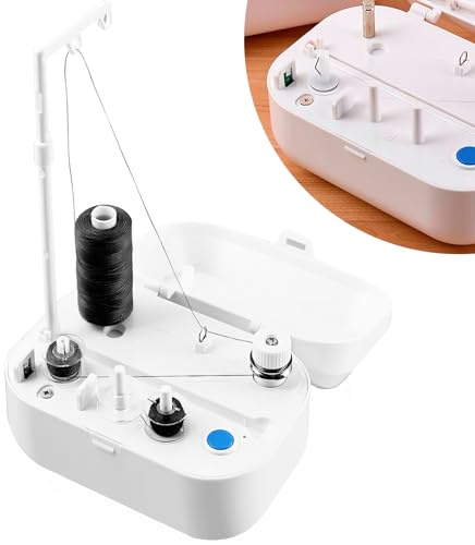 Bobineur elettrico per canette, Macchina da cucire portatile, Bobineur automatico per canette 7,2W con porta USB-C e cavi, Bobineur in plastica per canette per l'uso dell'avvolgimento del filo