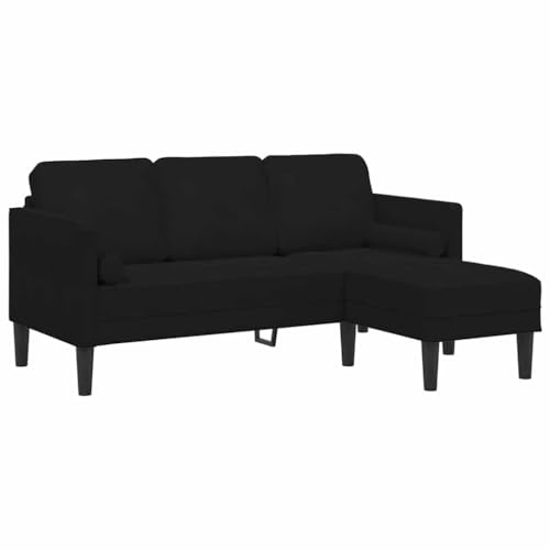 vidaXL Sofa Set mit Kissen Schwarz Polyester | Schlichte, elegante Linien, die zu modernen Wohnungen passen, Die weiche Polsterung macht das Sitzen richtig angenehm,