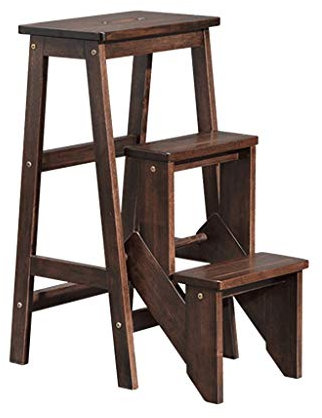 DRFGNF Scaletta a 3 gradini in Legno per Bambini, Sgabello Multiuso, per Camera da Letto, Bagno, WC, Cucina, ECC. Scala telescopica