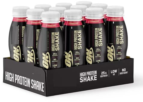 Optimumm Nutritioon Shake à haute teneur en protéines, fraise, 12 x 330 ml NAEM