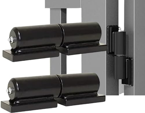 Heavy Duty 9 Inch Barrel Door Hinges, Black Matte, Steel, Surface Mount, 2000 lbs Load Capacity, Weld-On Gate Hardware, 1 Pair