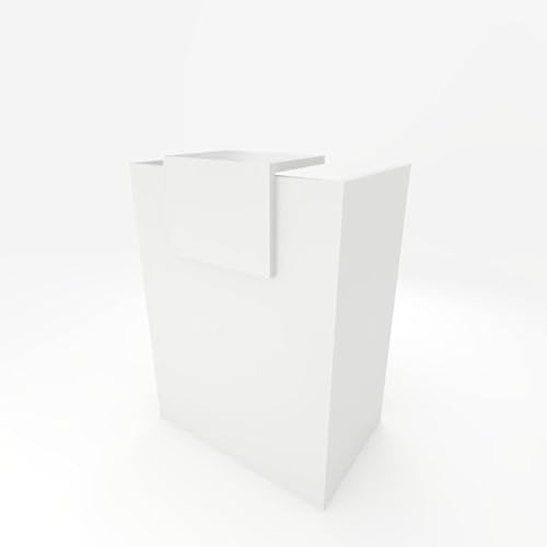 OFICIT Mostrador de Recepción y Oficina. Facil Montaje – Color Base Blanco, Color sobremostrador Blanco | 80x105x50 cm | Fabricado en España