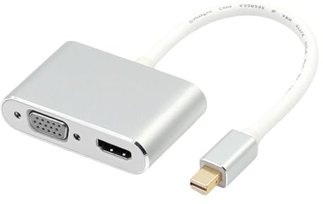 Convertidores DisplayPort 4K a HDMI VGA, adaptador integrado de aluminio para laptop, monitor, proyectores, para cine en casa, oficina, DisplayPort a HDMI, adaptador VGA