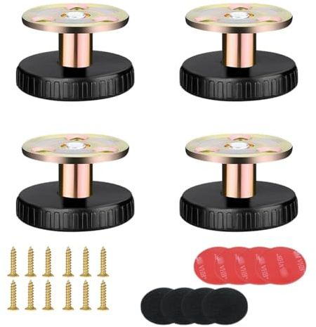 Lyivisk Pieds de Meuble Réglables 4 Pièces, Hauteur Ajustable 27 a 40 mm, Adaptés aux Lits, Armoires ou Tables, avec Patins Antidérapants Stables pour Une Utilisation comme Pieds de Support