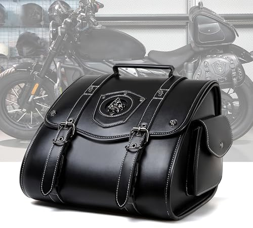 UYTKTN Bolsa de Cola de Moto de Cuero para Aprilia SXR 125 Scooter 2024, Baúl para Moto Bolsas Laterales Sillín Herramienta Maletero de Moto, Alforjas Equipaje de Moto