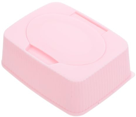 Feuchttücherbehälter Wischbox mit Deckel, 1 Stück, Rosa, Pp | Staubdicht, Kompakt und Tragbar, für Kinderzimmer und Bad, Passend für Feuchttücher