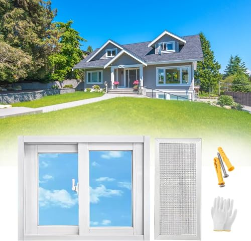 Home Windows Replacment, Basement Window Shed Window 31x20 38x15 40x24 Aluminum Alloy Frame White Sliding Windows with Screen, Mobile HouseWindows for Ventilating(22x22)