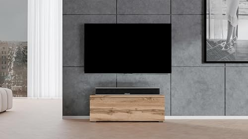 AXLIVING TV Board Loriano 100 cm breit braunes Lowboard Eiche Wotan