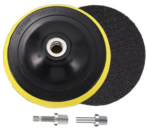 HOTCKB 2 Packs Sanding Discs Backing Pads 125mm Polishing Backer Plate | 5 Inch Sanding Pads with 2-Pack M14 Thread Adapter,Hook & Loop Polishing Pad for Sander Buffer Polisher,Angle Grinder