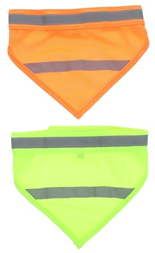 GLEAVI Reflektierendes Hundehalstuch und Einfache Handhabung 2 Stück aus Polyester mit Waschbar Sicherer Hundeschal für Nächtlichen Spaziergang