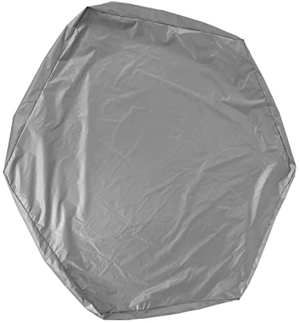 Jenivaint Sechseckige Sandkastenabdeckung, wasserdichte Polyester-PVC-Sandkastenabdeckung 55,1 X 47,2 X 7,9 Zoll, Kordelzug-Passform, Staub- und Regenschutz für Sandspielzeug, Garten, Pool, (Grey)