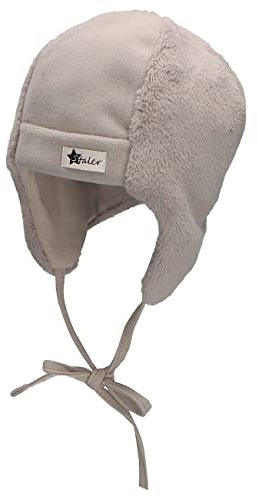Sterntaler Unisex Baby Mütze aus Teddyflausch und Microfleece Mütze, hellgrau, 37