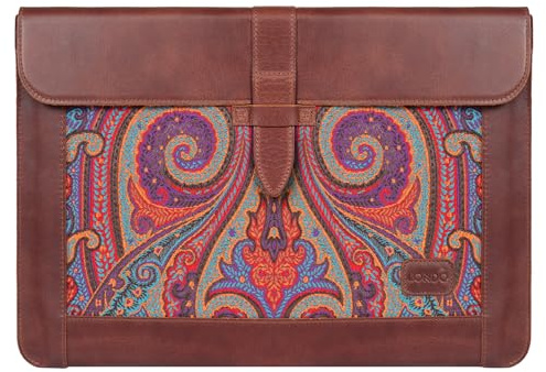 LONDO Läderfodral Kompatibelt med MacBook Pro 16 & MacBook Pro 15 Tum (M5, M4, M3, M2, M1, Pro, Max), Premium Top Grain Äkta Läder Laptopsfodral, Brown Modeller 2020 till 2026