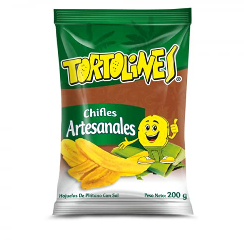 Tortolines Chifles Corte Artesanal 200g, Hojuelas de Plátano Deshidratado Crujientes, Chifles Platano para Dips y Ceviches