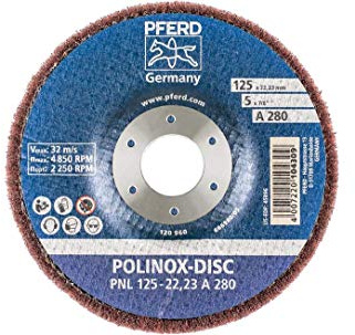 Pferd 44692263 Polinox Schleifdisc PNL-Ø 125 mm, Breite: 20 mm, RPM: 3.800-Korngröße: 280