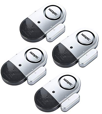 Noopel Lot de 4 alarmes magnétiques pour porte et fenêtre 120 dB avec piles incluses