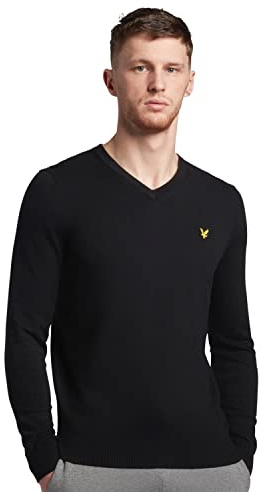 Lyle & Scott Hombre Suéter de Golf Ligero con Cuello en V de algodón Merino