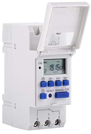 Minuterie Programmable Numérique, Programmateur Horaire, Affichage LCD Interrupteur de minuterie numérique, Interrupteur horaire numérique hebdomadaire avec Programmation, AC220V(220V)