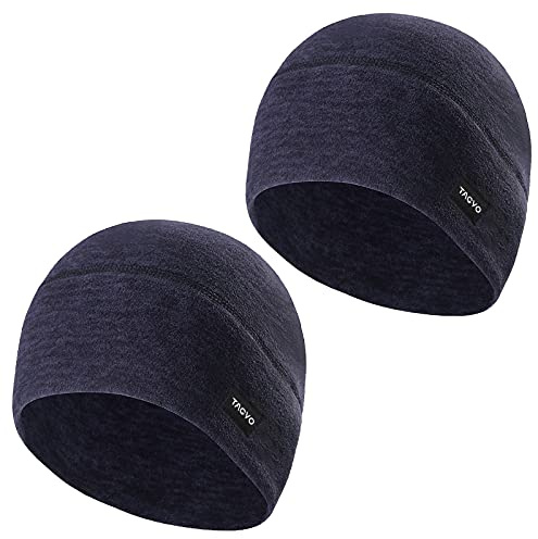 TAGVO Hiver Fleece Bonnet Polaire Skull Cap Coupe-Vent Beanie Chaud Chapeau avec Couvre-Oreilles,Doublure de Casque Homme Femme pour Taille Élastique Universel Calotte de Vélo Courir Ski Moto Sport