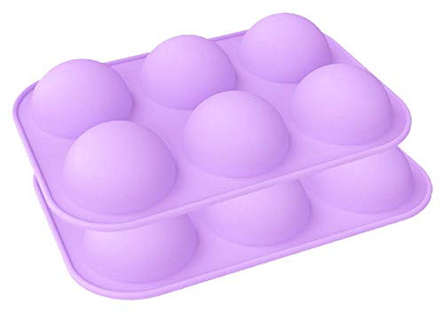Half Sphere Silicone Mould Large 6-Cavity, 2 Packs Chocolate Ball Mould Baking Mold, Silicone Mould for Making Cake, Jelly, Dome