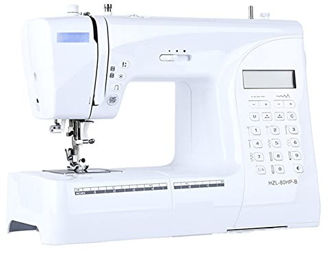 LKZL Näh- und Stickmaschine, Sicheres Nähzeug, 197 Integrierte Stiche, LCD Bildschirm, Einfach Zu Bedienen und Zu Speichern, Kinder, Frauen, Haushalt und Reisen (Color : White)