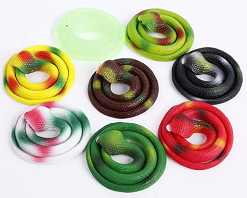 8 Stk Gummi Cobra Modell ，simuliertes Schlangenmodell Tier Streich ，für Halloween, April Fool's Day，Gruselige Requisiten ，Kinder,Garten ，Party, Gruselige Trick .