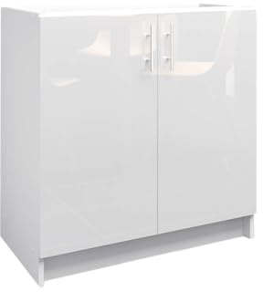 JD Greta Fixed Height 800mm Kitchen Base Cabinet Floor Unit (Without Worktop) – White Gloss
