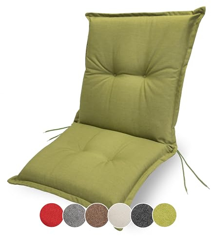 sunnypillow Stuhlauflage Niedriglehner 100 x 50 - Gartenstuhlauflage Extra Dicke 9 cm - Sitzauflagen Auflage für Gartenmöbel UV-Lichtecht, Wasserdicht - Outdoor Stuhlkissen für Gartenliegen - Grün