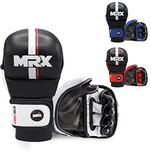 MMA Sparring Pro-handskar, med öppen ventilerad handflata, kampsportvantar lämpliga för män kvinnor, kara-burstrid, kampsportträning, Muay Thai, boxningssäck och kickboxning
