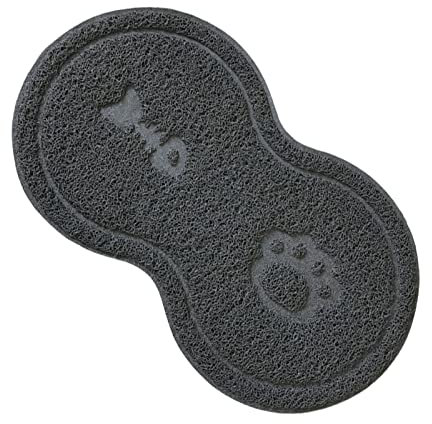 Anicy Napfunterlage Hund Und Katzen - Silikon Hundenapf Katzennapf Fressnapf Unterlage - PVC Wasserdicht rutschfest Katzenmatte Futter Grau Futtermatte Für Haustier 45 X 25cm