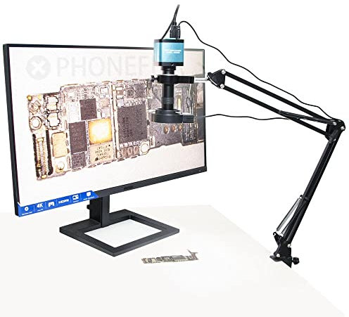 4K 48MP 1080P HDMI USB Caméra de microscope vidéo industrielle 130X Zoom C Mount Lens Support porte-à-faux pour acquisition d'images numériques