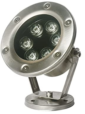 KEKSIS Lumière D'étang sous-Marine, Rotatif Fontaine Lumière IP68 Étanche Faible Voltage AC12/24V Acier Inoxydable Projecteur Spot Piscine pour Extérieur Fête Lumière LED Submersible (Color : Warm Wh