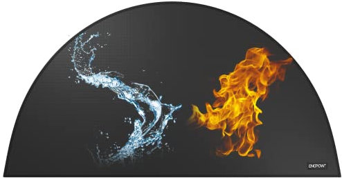 Hearth Rugs for Fireplaces 150x80CM Heatproof Mat Half Round Fireproof Mat for Log Burner Fire Retardant Rugs Hearth Pad Protective Mat for Fireplaces Hearth,Fire Pit,Heaters,Stove Indoor Outdoor