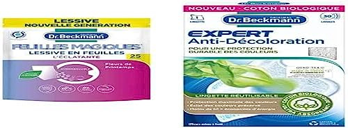Lot de Dr. Beckmann MAGIQUES Lessive en feuilles L'ÉCLATANTE25+ Dr. Beckmann - Lingette Anti-Décoloration Réutilisable x1 - Protection contre la décoloration jusqu'à 30 lavages