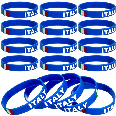 NUOBESTY 30 pz Wristbanditaly Hombre Braccialetti in Silicone Regali per Club di Gomma Stampato Italia Gruppo Pallacanestro Coppa Calcio Braccialetto Gioco Patriots Evento Favori Giochi Moda Europea