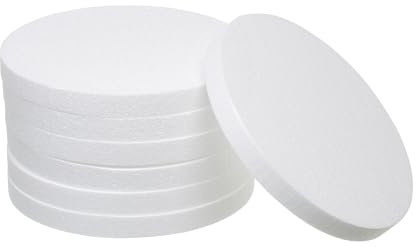 Crafare 10 Inch Foam Circles for Crafts 1 Inch Thick Round Polystyrene Discs for Modeling Wedding Cake Sculpting Holiday DIY Projects White