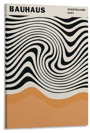 Bauhaus-Ausstellungsposter, Bauhaus-Druck auf Leinwand, Poster, Wandfarbe, Kunstposter, Dekoration, moderne Wohnkunstwerke, 30 x 45 cm