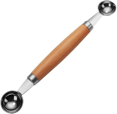 Doppelseitig Aushöhllöffel Edelstahl Eisportionierer Set, Melonenausstecher Kugeln Klein, Zweiköpfige Ausführung Mit Verschiedenen Größen, Rutschfester Griff