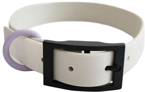 Collier pour chien en Biothane, lavable, inodore et facile d'entretien, pour chiens de petite à moyenne taille (gris, taille M)
