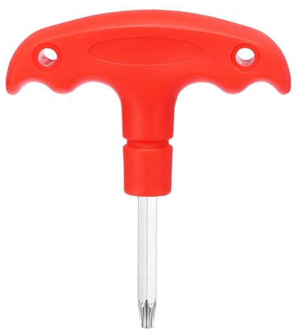 sourcing map Golf Spike Wrench Tool T20 Golf Torque Wrench Stainless Steel Golf Head Adjustment Tool Golf Driver Torque Tool with Plastic Handle for Golf Club Driver Shaft Adapter, Red