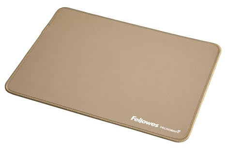 Fellowes Breyta Extra Großes Ergonomisches Mauspad Sand – rutschfeste Gummibasis, Strapazierfähige Nähte, Microban-Schutz, Umweltfreundlich, Für Optische & Laser-Mäuse geeignet