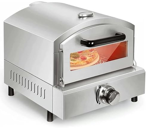 Forno per pizza a gas in acciaio inox con indicatore di temperatura - Forno di riscaldamento uniforme per hotel, ristoranti e pizze al forno a casa