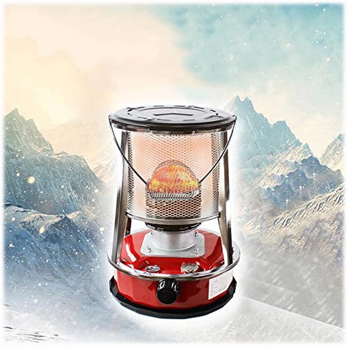 Smoke-Free Portable Kerosene Stove, Emergency Heater Stove for Camping,Portable Kerosene Heater with Stove Band 6 Wick Convectheaters Burner/Red (4.6L 6 Wic)