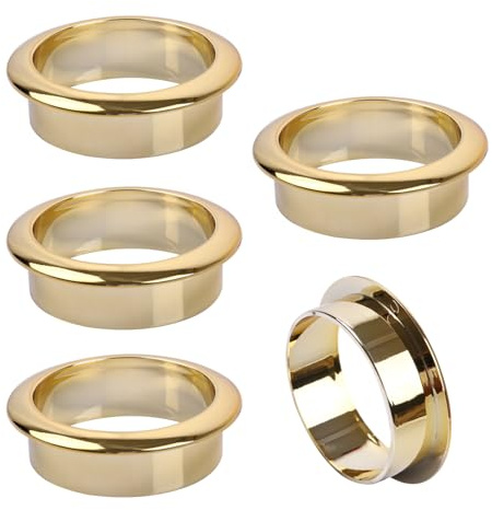 5 Pack Cable Grommets,35mm (1-3/8 inch) Gold ABS Desk Cable Hole Covers,Wire Organiser for Office Desktops