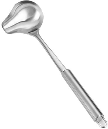 Abiyou Mestolo per Salsa con Beccuccio, 4 Pezzi Mestolo in Acciaio Inox per Salsa, Cucchiaio per Sugo, Mestolo per Salsa in Mestoli Acciaio Inox, per Sugo per Condimenti, Zuppe, Sughi (Argento)