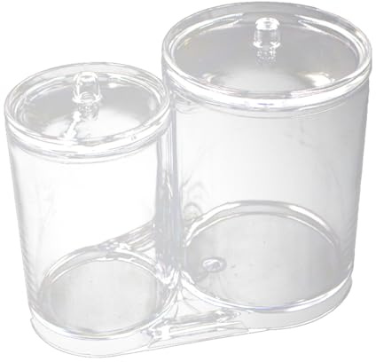 CALLARON Contenitore Per Bastoncini Di Cotone A Doppio Foro Contenitore Per Il Trucco Porta Cotton Fioc E Dischetti Organizzatore Per Dischetti Di Cotone Contenitore Per Dischetti Di