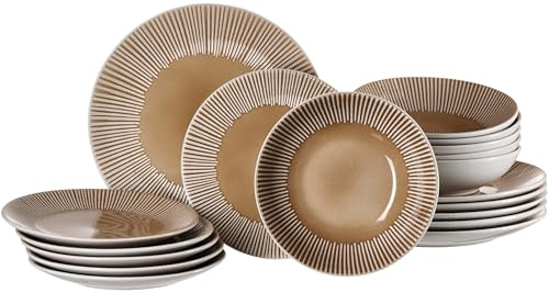 Vajilla Banda Beige 18 Piezas