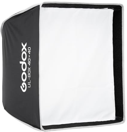 Godox UL-Box 40x40 Quick Release Umbrella Softbox - 40x40cm / 16x16 Inches Square Softbox with Diffusers & Fast Setup, Compatible with Bowens Mount