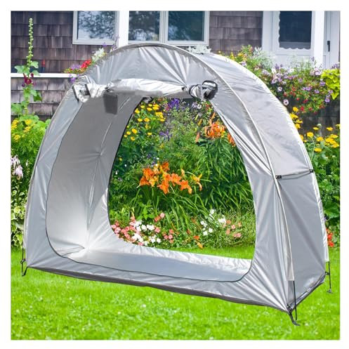 2 PCS Box Biciclette Può Essere Giuntato Box Biciclette Da Esterno per Mobili Da Giardino,Biciclette,Moto Carport Auto Casetta Porta Attrezzi Da Giardino,Silver