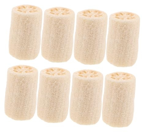 PLAFOPE 8pièces Éponges de Luffa Naturel pour Bain Cuisine et Nettoyage Exfoliantes pour Corps et Vaisselle Séchage Rapide